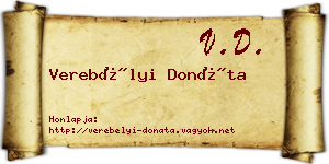 Verebélyi Donáta névjegykártya